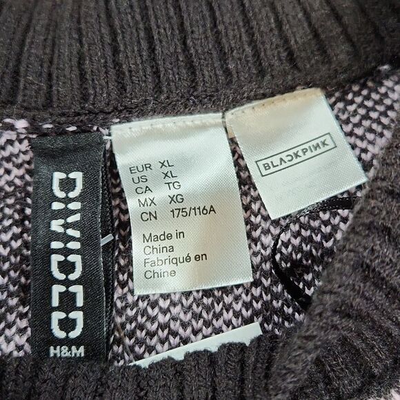 🔸️NWT H&M Divided Black & Pink Short Sleeve Cropped Sweater - Picture 10 of 16